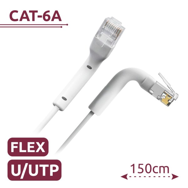 Comprar SAFIRE UTP6A-FLEX-150W Cable UTP flexible - Ethernet - Conectores RJ45 - Categoría 6A - 1,5 m - Color blanco UTP6A-FLEX-