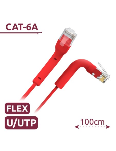 Acheter SAFIRE UTP6A-FLEX-1R Câble UTP flexible - Ethernet - Connecteurs RJ45 - Catégorie 6A - 1 m - Couleur rouge