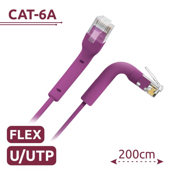Acheter SAFIRE UTP6A-FLEX-2P Câble UTP flexible - Ethernet - Connecteurs RJ45 - Catégorie 6A - 2 m - Couleur violet