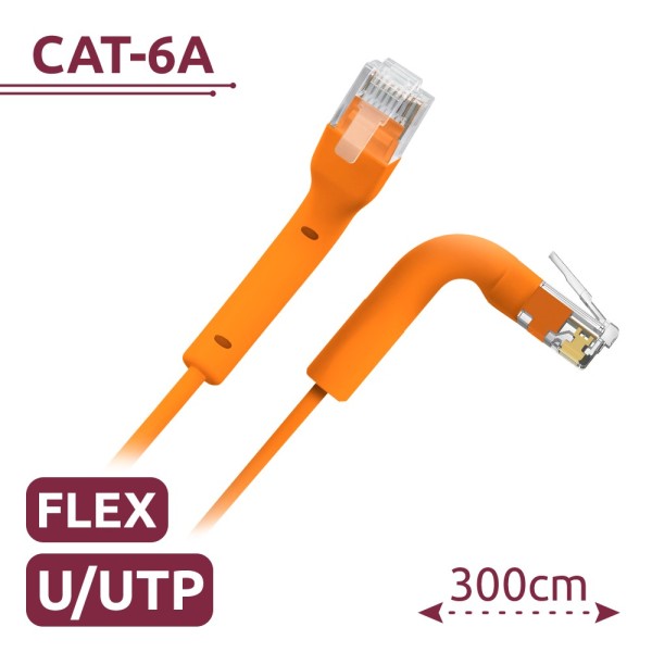 Acheter SAFIRE UTP6A-FLEX-3O Câble UTP flexible - Ethernet - Connecteurs RJ45 - Catégorie 6A - 3 m - Couleur orange