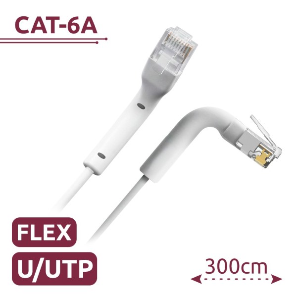 Kaufen SAFIRE UTP6A-FLEX-3W flexibles UTP-Kabel – Ethernet – RJ45-Stecker – Kategorie 6A – 3 m – Farbe Weiß
