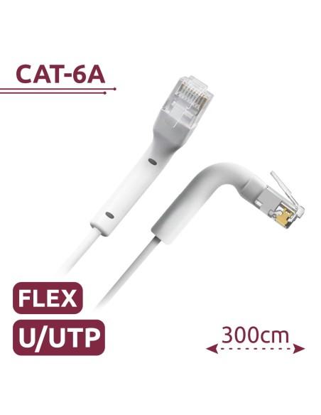 Comprar SAFIRE UTP6A-FLEX-3W Cable UTP flexible - Ethernet - Conectores RJ45 - Categoría 6A - 3 m - Color blanco UTP6A-FLEX-3W
