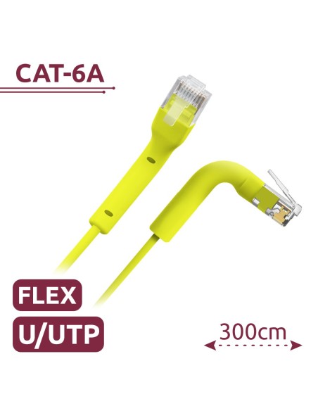 Comprar SAFIRE UTP6A-FLEX-3Y Cable UTP flexible - Ethernet - Conectores RJ45 - Categoría 6A - 3 m - Color amarillo UTP6A-FLEX-3Y