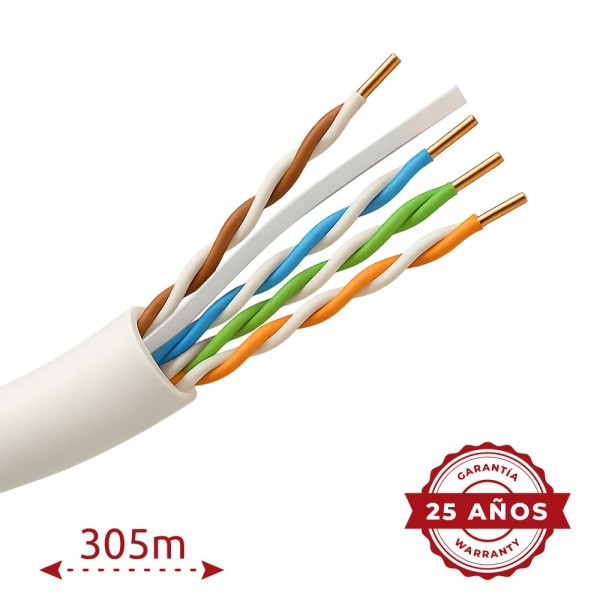Comprar SAFIRE UTP6E-300-CCA Cable UTP Safire - Cumple con 90m Fluke test - Categoría 6 - Rollo de 305 metros - Conductor CCA - 