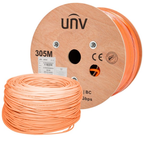 Comprar UNIVIEW UV-FTP6A-300-BC23AWG-DCA-R-O Uniview cable FTP categoría 6A - Conductor OFC,100% cobre - Diámetro 23 AWG-0,57mm 