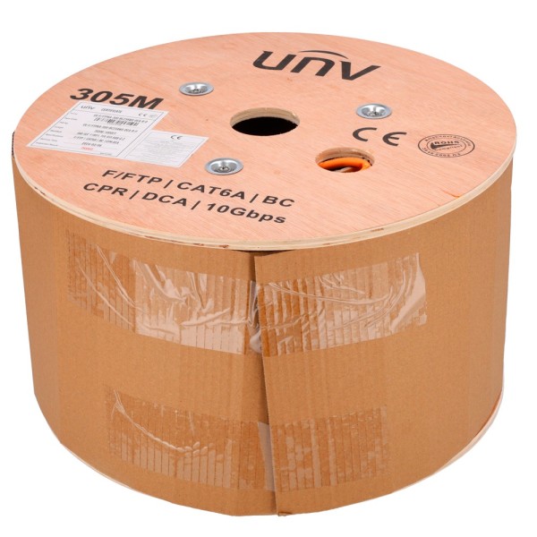 Kaufen UNIVIEW UV-FTP6A-300-BC23AWG-DCA-R-O Uniview FTP-Kabel Kategorie 6A – OFC-Leiter, 100% Kupfer – Durchmesser 23 AWG – 0,57