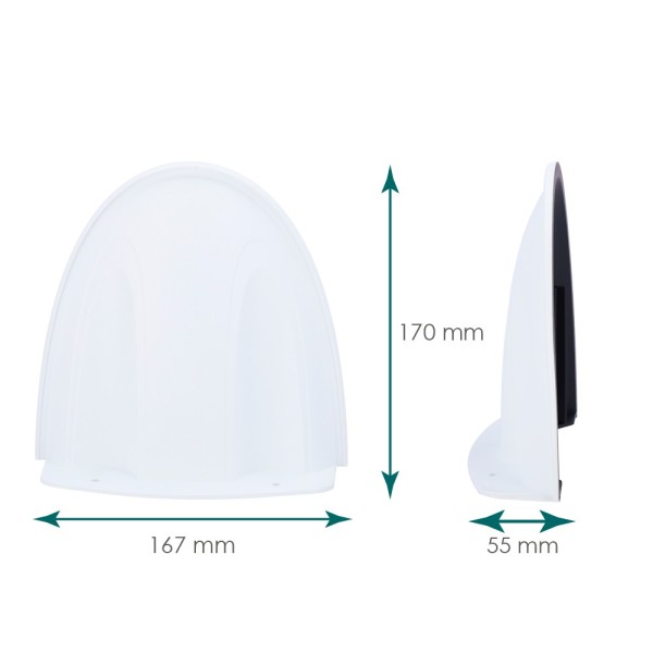 Uniview UV-HS-207S Butter Bracket - Para câmeras IPC353X e IPC323X - Adequado para uso externo - cor branca - 167 mm x 170 m