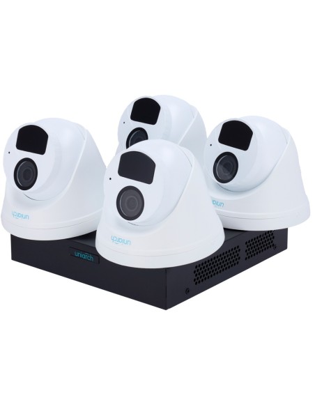 Uniach UV-Kit118-T42poe Video Surveillance Kit - NVR 8CH PoE - 4 Câmeras Turret IP67 - 2 MP | 2,8 mm | Vá 30 m - espaço