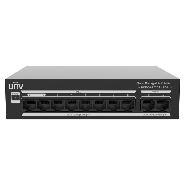 Acquistare UNIVIEW UV-NSW3000-8T2GT-LPOE-IN switch Uniview Cloud gestito PoE L2 - 8 porte PoE 10/100M + 2 uplink Gigabit - Poten