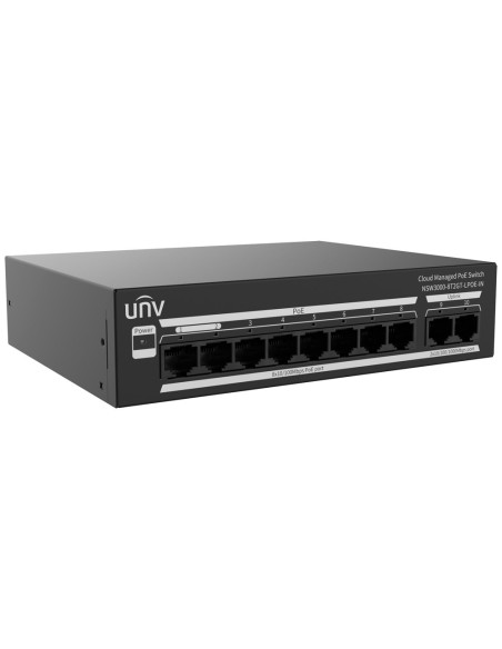 UniView UV-NSW3000-8T2GT-LPoe-in Uniview Switch PoE Cloud Manager Manager Camada 2 - 8 PoE802.3AF / AT + 2 UpLink RJ45 - 8 RJ45 