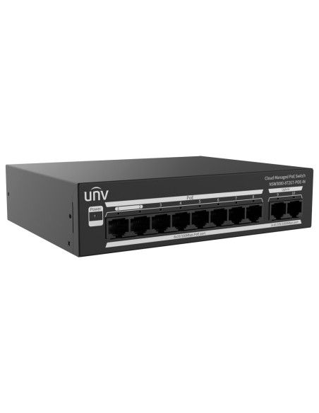 Comprar UNIVIEW UV-NSW3000-8T2GT-POE-IN Uniview Switch PoE Cloud Gestionable Capa 2  - 8 PoE802.3af/at + 2 uplink RJ45  - 8 RJ45