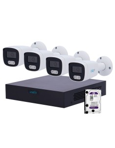UniView UV-NVRKIT108B-4 Uniarch Video Video Kit - NVR 8 Canals IP | 1 TB HDD - 4 Câmeras Bullet IP67 - Plug & Amp Play | 