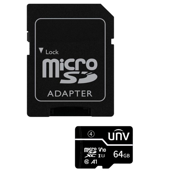 Acheter UNIVIEW UV-TF-64G-T-C Carte microSD Uniview - Capacité 64 Go - Classe 10 | Vitesse R/W : 75/35 MB/s - Cycles E/P : has