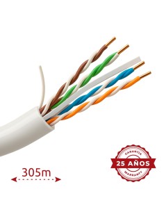 Comprar UNIVIEW UV-UTP6A-300-BC23AWG-DCA-R-W Uniview cable UTP Categoría 6A - Conductor OFC,100% cobre - Diámetro 23 AWG-0,55mm 
