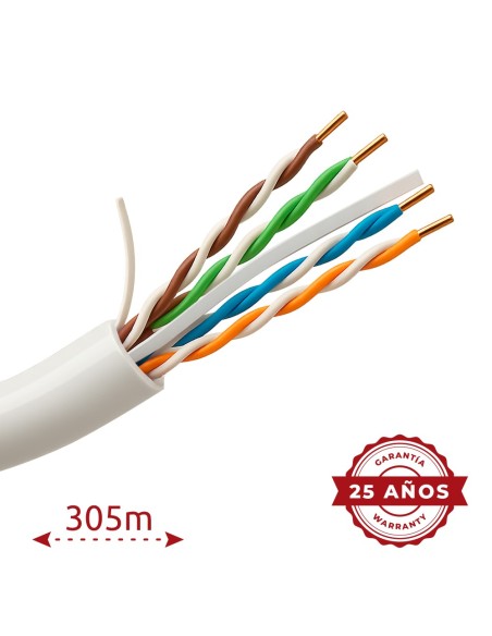 UniView UV-UTP6A-300-BC23AWG-DCA-R-W Uniview Cabo UTP Categoria 6A - Driver OFC, 100% Cobre - Diâmetro 23 AWG-0,55mm - Certif