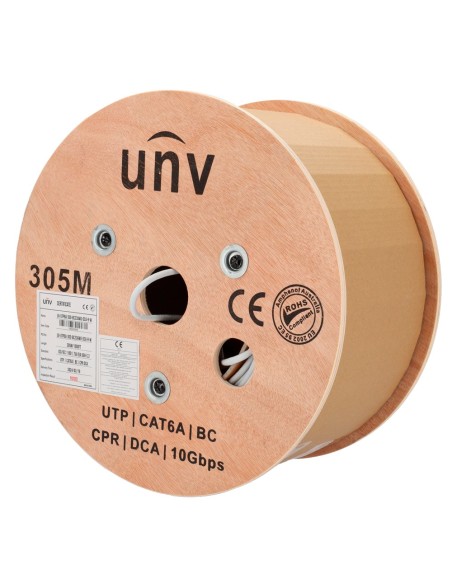 Comprar UNIVIEW UV-UTP6A-300-BC23AWG-DCA-R-W Uniview cable UTP Categoría 6A - Conductor OFC,100% cobre - Diámetro 23 AWG-0,55mm 