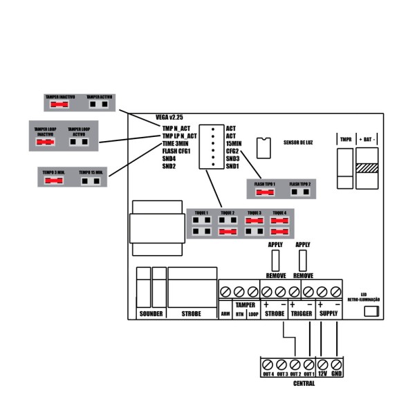 Acheter OEM VEGA-PLUS-R Sirène extérieure filaire - Certifiée grade 3 - Pression sonore maximale 112 dBA - Flash de 2 barres