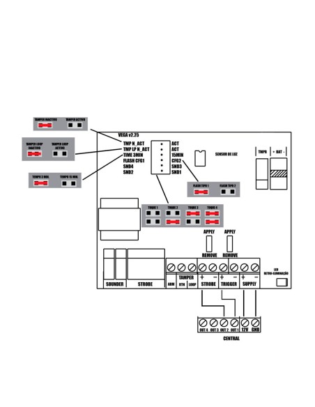 Acheter OEM VEGA-PLUS-R Sirène extérieure filaire - Certifiée grade 3 - Pression sonore maximale 112 dBA - Flash de 2 barres