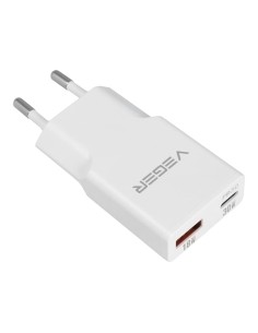 Veger VG-30W1A1c Veger - USB Charger QC3.0 / PD3.0 - Power 30W - Carregar 2 dispositivos de cada vez - USB-A, USB-C - Colo