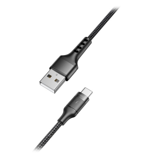 Veger VG-AC03 Veger - USB 2.0 Cable para laptops - USB-A USB-C - Tampa de metal, nylon trançado - comprimento 1.2m - Carregue 