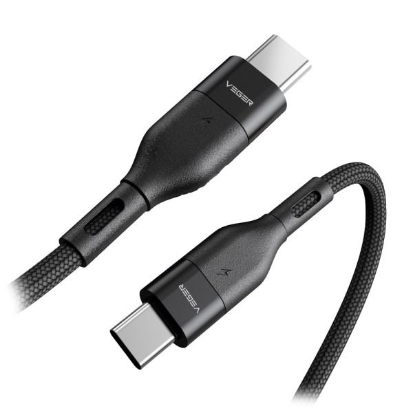 Veger VG-CC01 Veger - USB2.0 Cabo para laptops - USB-C USB-C - Tampa de metal, nylon trançado - comprimento 1.2m - carregar r