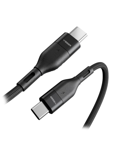 Veger VG-CC01 Veger - USB2.0 Cabo para laptops - USB-C USB-C - Tampa de metal, nylon trançado - comprimento 1.2m - carregar r