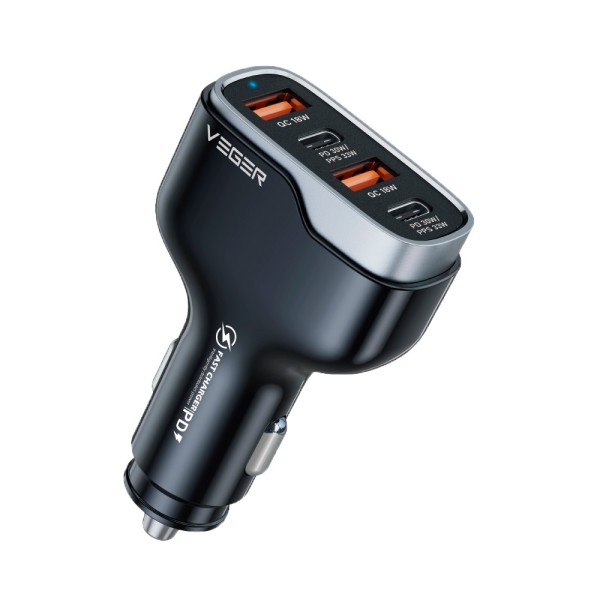 Acheter VEGER VG-CC53-2A2C VEGER - Chargeur allume-cigare pour voiture - Puissance 66 W - Charge rapide 30 W - Sorties 2x USB-C,