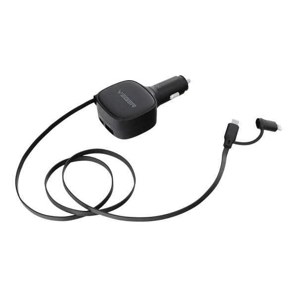 Veger VG-CC89 VEGER - CARRO DE CARRO - 84W PODER - CARGA RÁPIDA PD 30W, QC 18W, 33W PPS - USB-C, USB-A e cabos incluídos