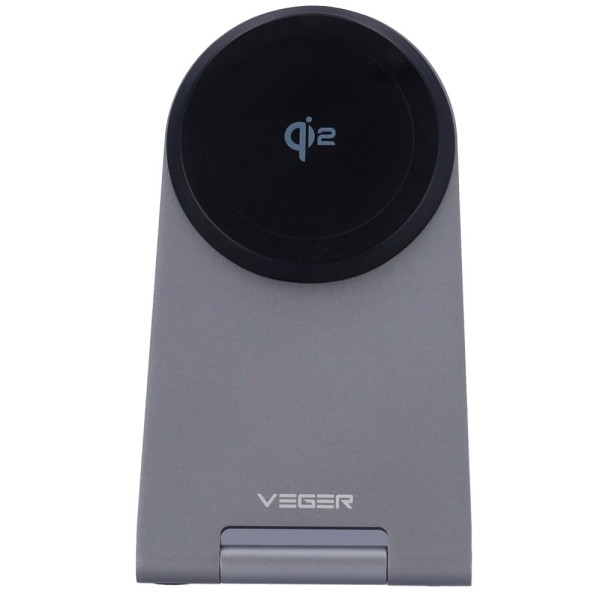 Veger VG-Q7 Carregador sem fio Veger - Potência 15W - Entrada USB-C - Carregamento rápido - Saída sem fio | Magsafe - com Soport