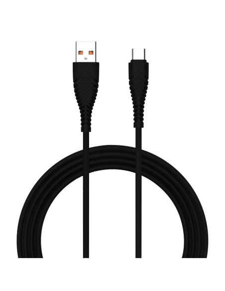 Veger VG-V104 Veger - USB2.0 Cable - USB-A para USB-C - Capa de Plástico, Nylon Trançado - Comprimento 1.2m - cor preta