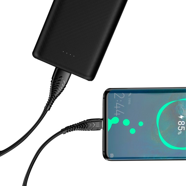 Veger VG-V104 Veger - USB2.0 Cable - USB-A para USB-C - Capa de Plástico, Nylon Trançado - Comprimento 1.2m - cor preta