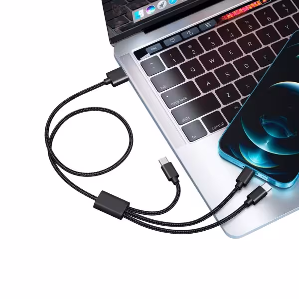 Acquista VEGER VG-V303 Veger - Cavo USB 3 in 1 - USB-A a USB-C, Lightning e Micro-USB - Rivestimento in metallo, nylon intreccia