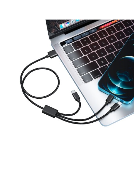 Comprar VEGER VG-V303 Veger - Cable USB 3 en 1 - USB-A a USB-C, Lightning y Micro-USB - Cubierta de metal, Nylon trenzado  - Lon