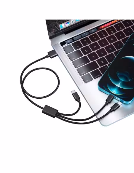 Acquista VEGER VG-V303 Veger - Cavo USB 3 in 1 - USB-A a USB-C, Lightning e Micro-USB - Rivestimento in metallo, nylon intreccia