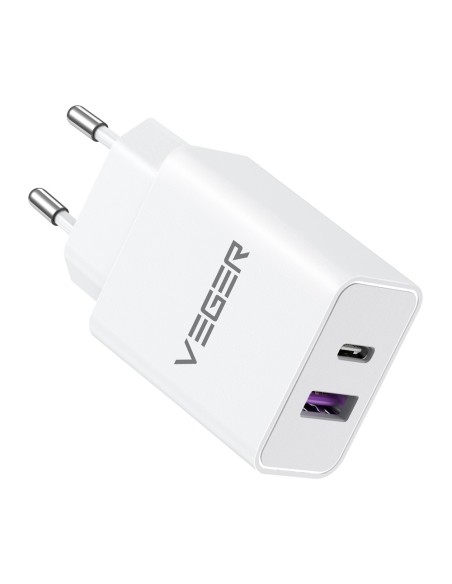 Acheter VEGER VG-VLS302U VEGER - Chargeur USB - Puissance 30 W - Charge rapide - Sorties USB-A, USB-C - Couleur blanche