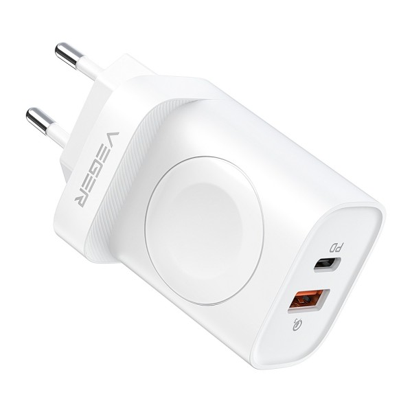 Comprar VEGER VG-W002E VEGER - Cargador USB e inalámbrico (para iWatch) - Potencia 25W - Carga rápida 22.5W - Salidas USB-A, USB