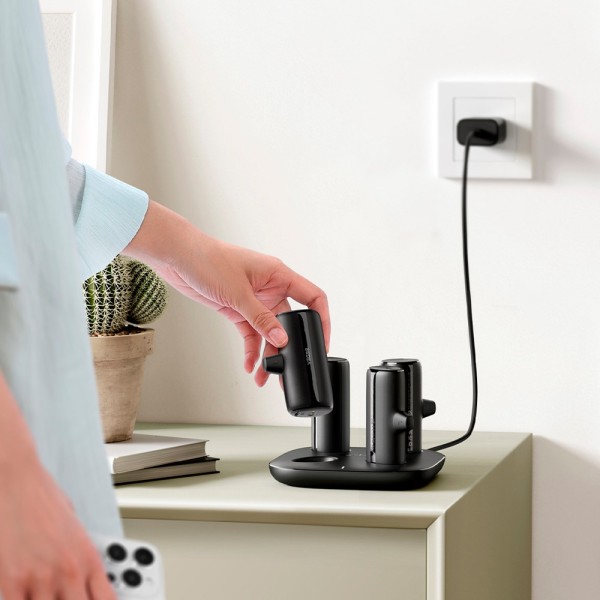 Veger VG-W007 Veger 4 bancos de potência com base de carregamento - 5000mAh / capacidade do banco - Pino Pogo, Bilhetes USB-C, C