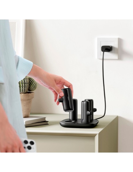 Veger VG-W007 Veger 4 bancos de potência com base de carregamento - 5000mAh / capacidade do banco - Pino Pogo, Bilhetes USB-C, C