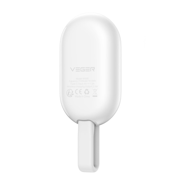 Acheter VEGER VG-W0102 VEGER Batterie externe sans fil avec LEDs - Capacité 1200 mAh - Entrée USB-C - Sortie sans fil pour Apple