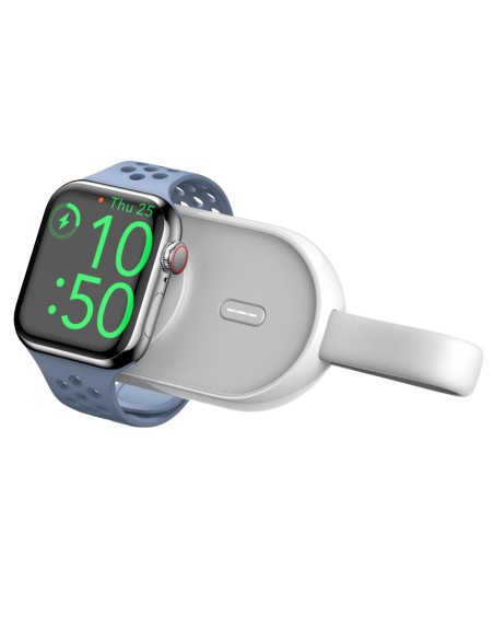 Veger VG-W0102 Veger Power Bank sem fio com LEDs - Capacidade de 1200mAh - USB-C-Entrada - Saída sem fio para Applewatch - 