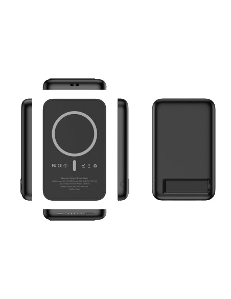 Veger VG-W0553P Veger Power Bank Sem Fio magnético - Capacidade 5000mAh - USB-C, Lightning - USB-C, Saídas Sem Fio