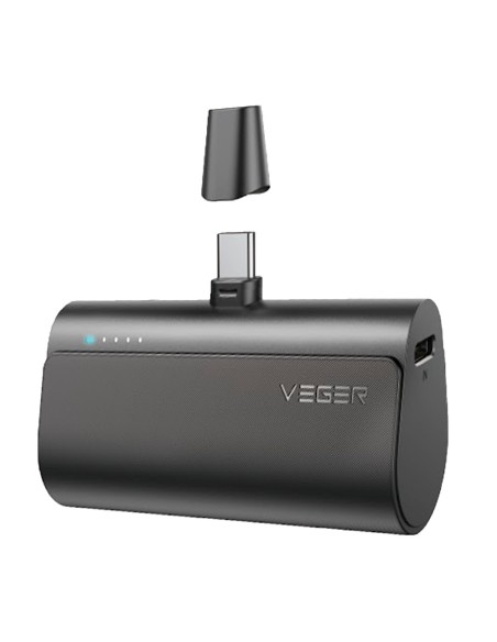 Comprar VEGER VG-W0556 VEGER Mini Power bank con LEDs  carga - Capacidad 5000mAh - Entrada USB-C, Conector USB-C - Salida Conect