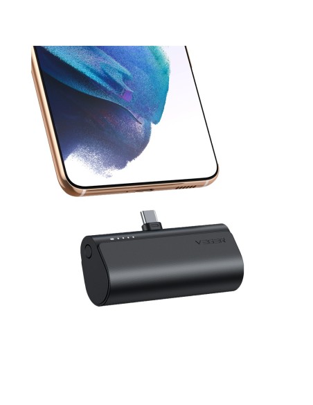 Veger VG-W0556 Mini Banco de Energia com LED Let - Capacidade 5000mAh - Entrada USB-C, Conector USB-C - Conector USB-C 