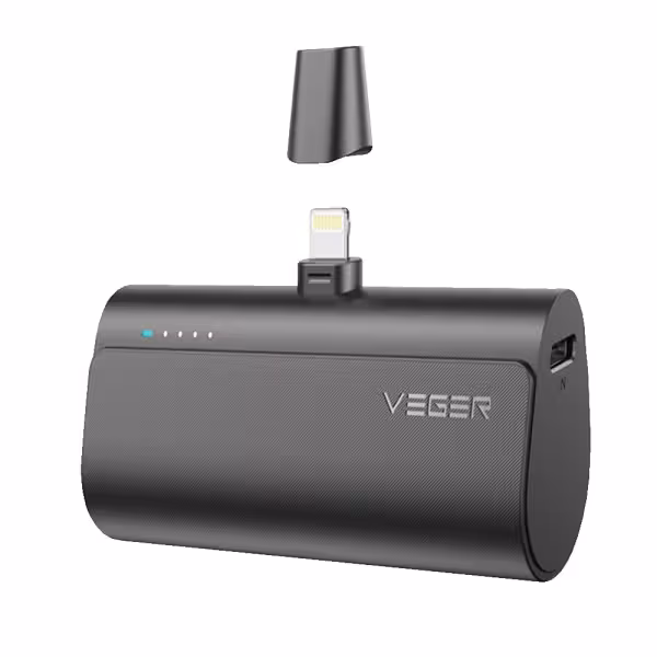 Acheter VEGER VG-W0556P VEGER Mini batterie externe avec LEDs de charge - Capacité 5000mAh - Entrée USB-C - Sortie connecteur Li