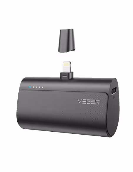Acheter VEGER VG-W0556P VEGER Mini batterie externe avec LEDs de charge - Capacité 5000mAh - Entrée USB-C - Sortie connecteur Li