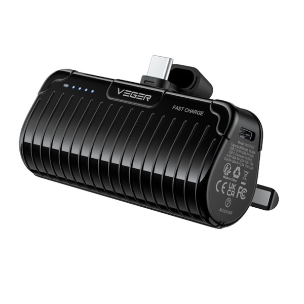 Acheter VEGER VG-W0558 VEGER mini batterie externe avec LEDs de charge - Capacité 5000 mAh - Entrées USB-C, connecteur USB-C - S