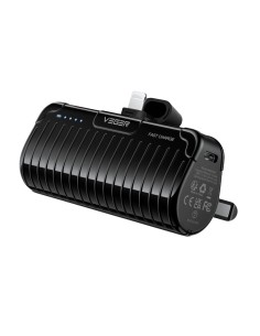 Vger VG-W0558P Veger Mini Banco de Energia com LED Let - Capacidade 5000mAh - Entrada USB-C - Conector de Lightning Exit - Carga