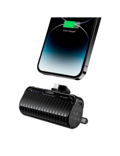 Vger VG-W0558P Veger Mini Banco de Energia com LED Let - Capacidade 5000mAh - Entrada USB-C - Conector de Lightning Exit - Carga 2