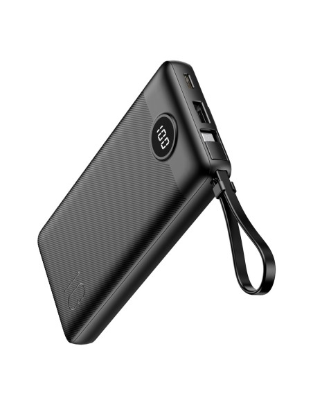 Veger VG-W1116 Veger Power Bank com tela LCD - Capacidade de 10000mAh - Entradas USB-C, USB-A Cable - USB-A e Saídas de Cabo