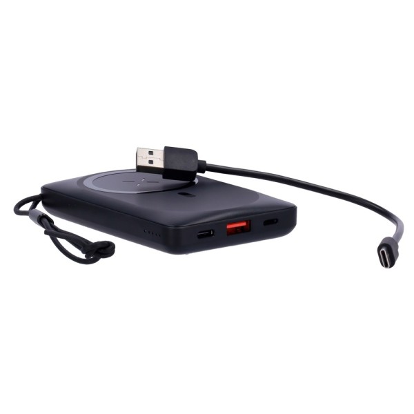 Vger VG-W1151-B Veger Power Bank Magnético E Sem Fio - 10000mAh Capacidade - USB-C, Lightning - Partidas USB-C, USB-